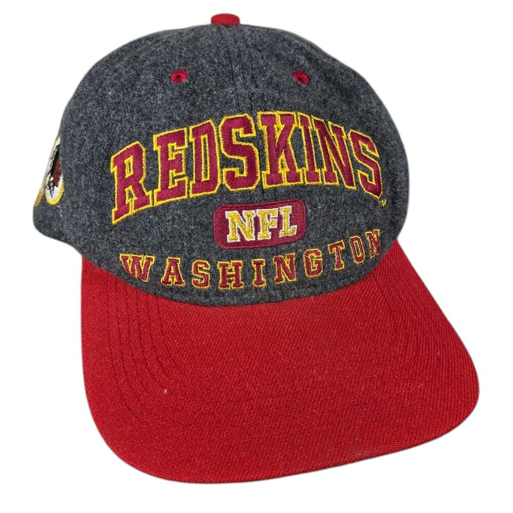 VTG Washington‎ Redskins Wool Cap Hat Drew Pearson 1996 Gray Spellout Snapback
